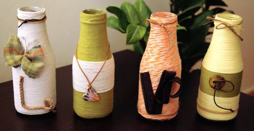 glass bottle yarn - love
