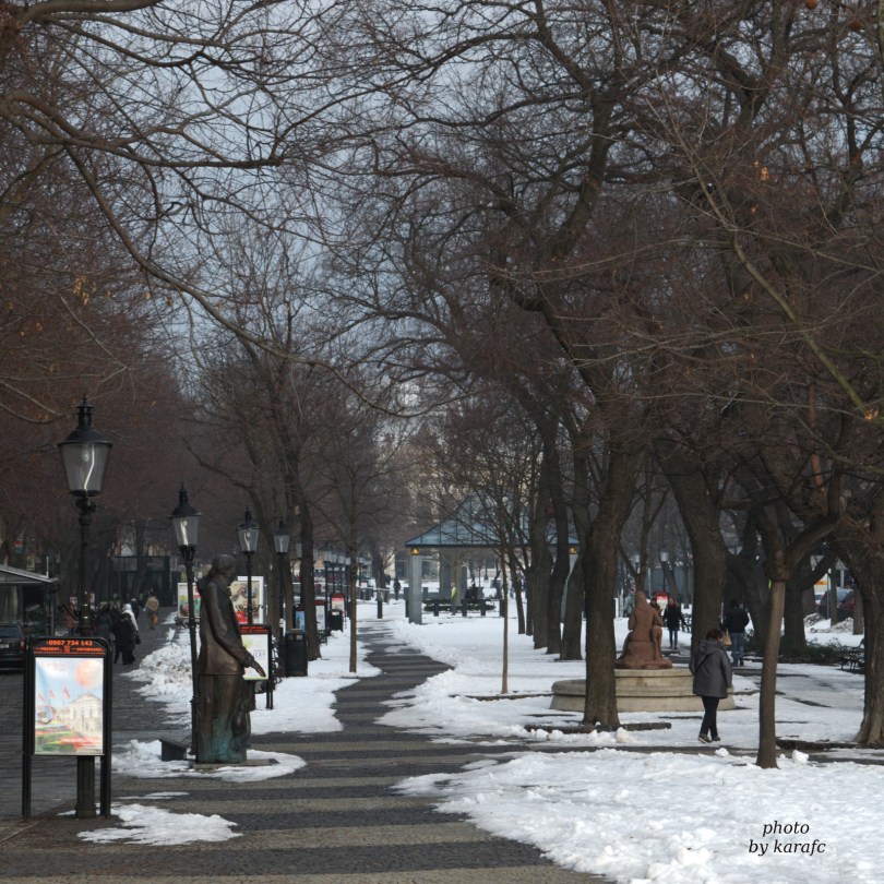 Hviezdoslavovo Namestie at winter, Bratislava, Slovakia